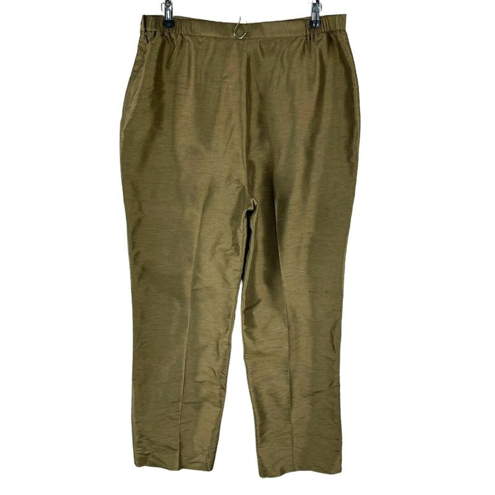 California Style Taffeta silk pants sz 16 Tapered Elastic Waist